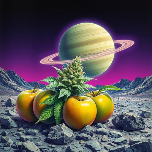 Strain art for Alien Sour Apple: an illustration, not a photo of the product