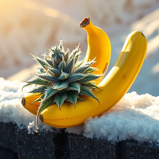 Strain art for Banana Kush: an illustration, not a photo of the product