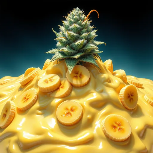 Strain art for Banana Puddintain: an illustration, not a photo of the product