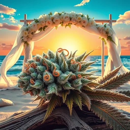 Strain art for Beach Wedding: an illustration, not a photo of the product