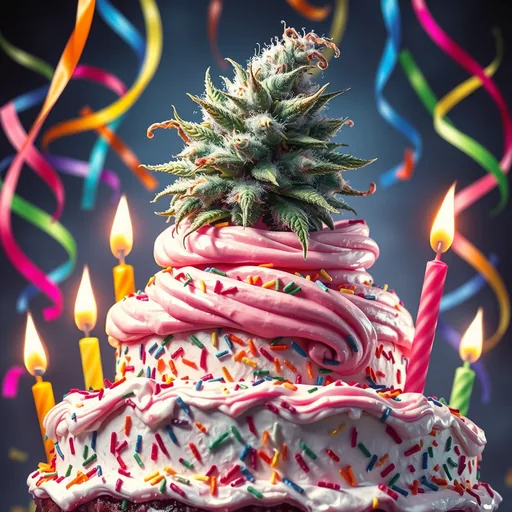 Strain art for Birthday Cake: an illustration, not a photo of the product