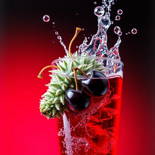 Strain art for Black Cherry Soda: an illustration, not a photo of the product