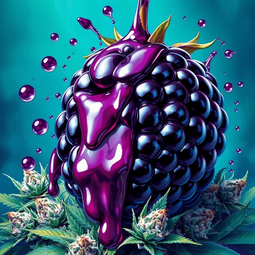 Strain art for Blackberry Kush: an illustration, not a photo of the product