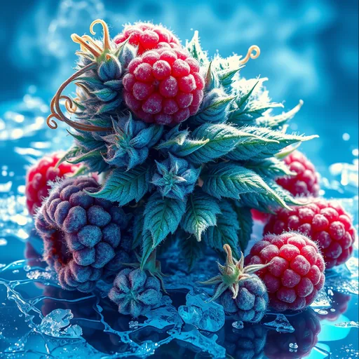 Strain art for Blue Raspberry: an illustration, not a photo of the product