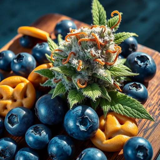 Strain art for Blueberry Cookies: an illustration, not a photo of the product