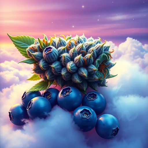 Strain art for Blueberry Dream: an illustration, not a photo of the product