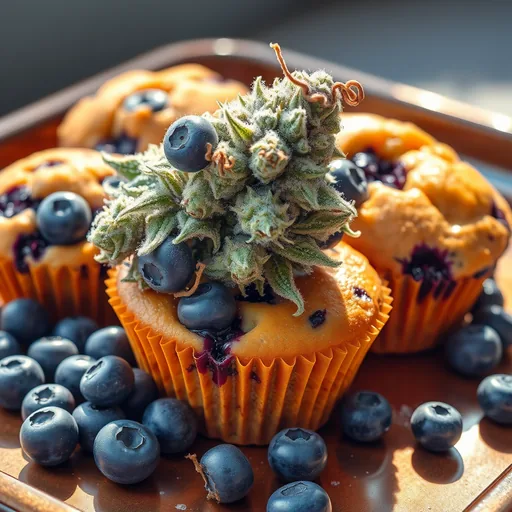 Strain art for Blueberry Muffins: an illustration, not a photo of the product