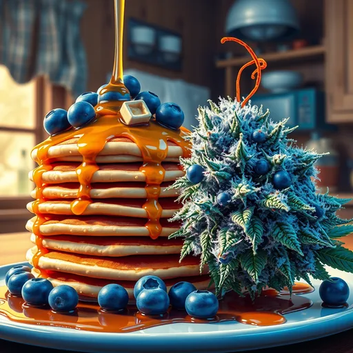Strain art for Blueberry Pancakes: an illustration, not a photo of the product