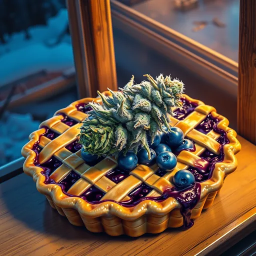 Strain art for Blueberry Pie: an illustration, not a photo of the product