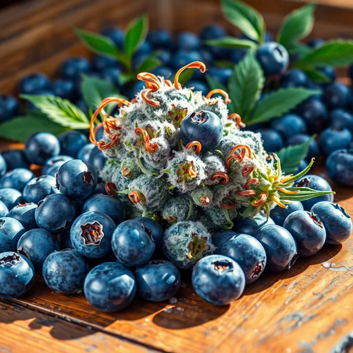Strain art for Blueberry: an illustration, not a photo of the product