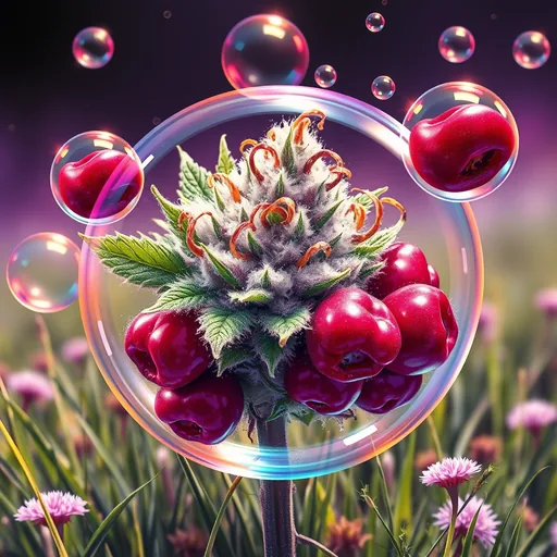 Strain art for Bubbleberry: an illustration, not a photo of the product