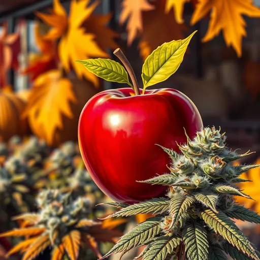Strain art for Candy Apple: an illustration, not a photo of the product