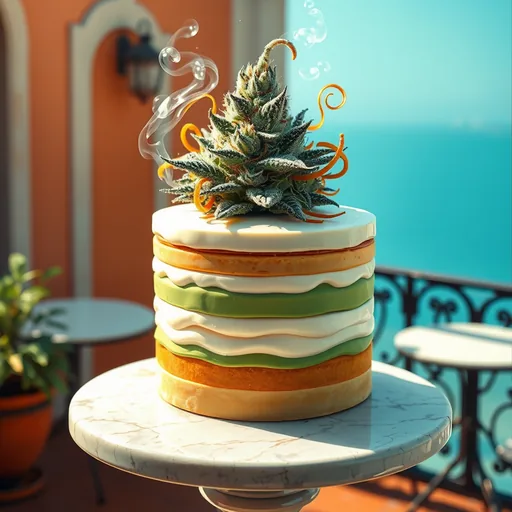 Strain art for Gelato Cake: an illustration, not a photo of the product