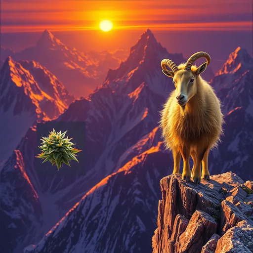 Strain art for Golden Goat: an illustration, not a photo of the product