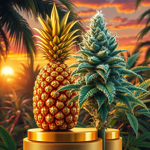 Strain art for Golden Pineapple: an illustration, not a photo of the product