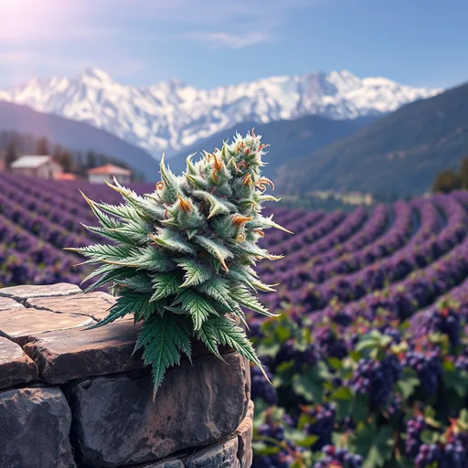 Strain art for Grape Valley Kush: an illustration, not a photo of the product