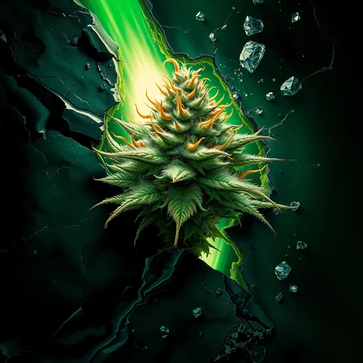 Strain art for Green Crack: an illustration, not a photo of the product