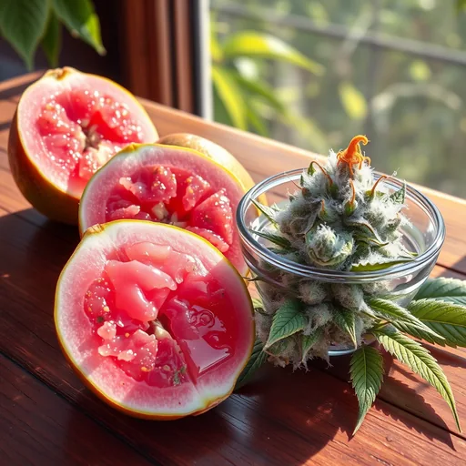 Strain art for Guava Jelly: an illustration, not a photo of the product
