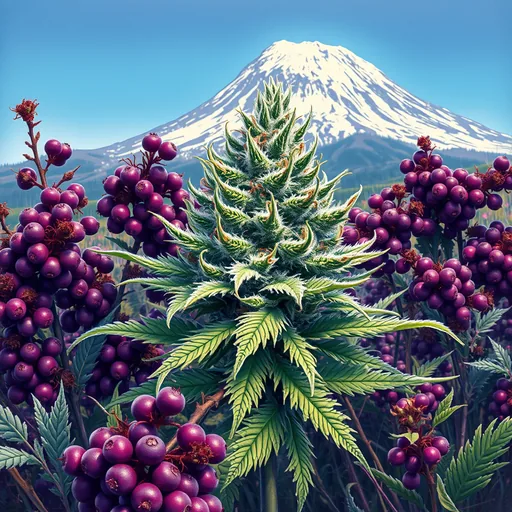 Strain art for Huckleberry: an illustration, not a photo of the product