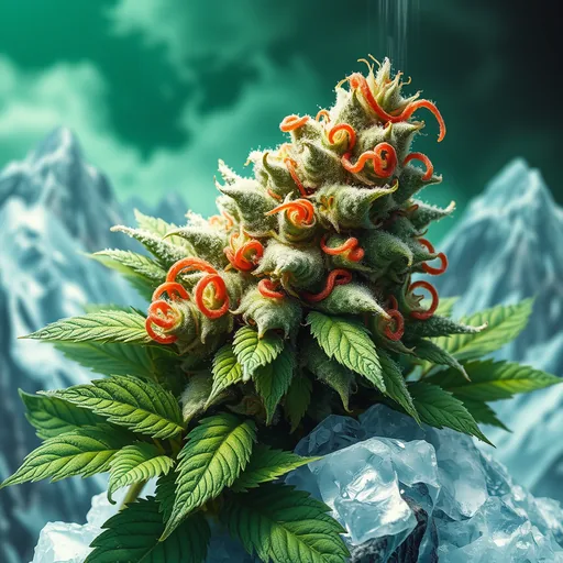 Strain art for Kush Mints: an illustration, not a photo of the product