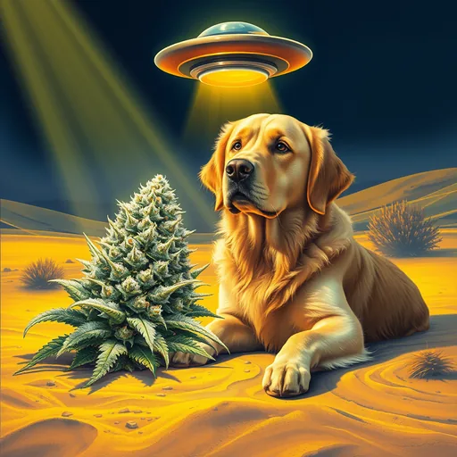 Strain art for Lemon Alien Dawg: an illustration, not a photo of the product