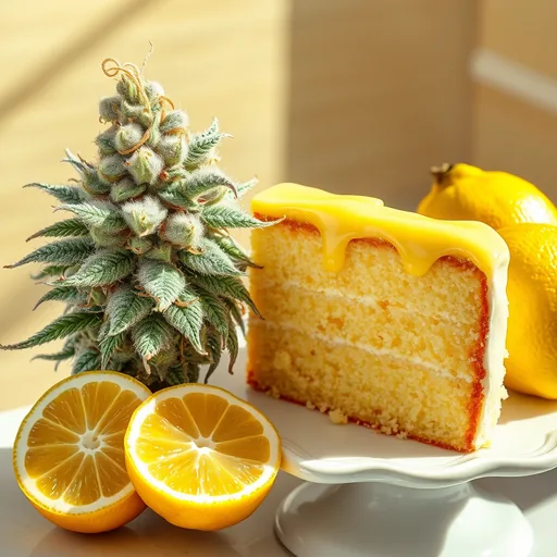Strain art for Lemon Cake: an illustration, not a photo of the product