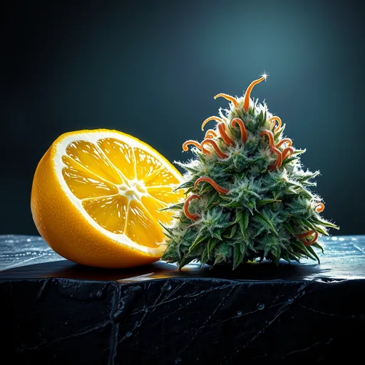 Strain art for Lemon OG: an illustration, not a photo of the product