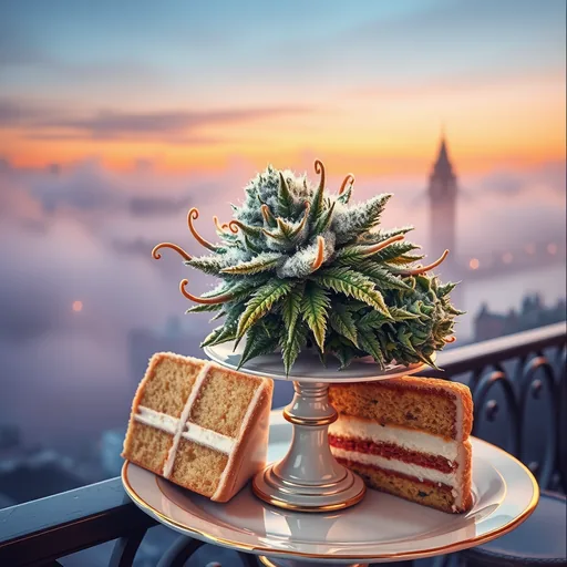Strain art for London Cake: an illustration, not a photo of the product