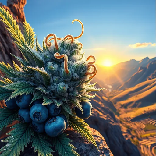 Strain art for Mazar x Blueberry OG: an illustration, not a photo of the product