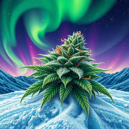 Strain art for Northern Lights: an illustration, not a photo of the product