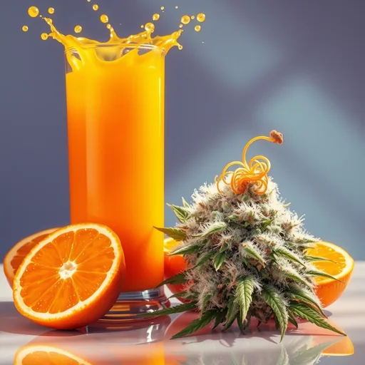 Strain art for Orange Juice: an illustration, not a photo of the product