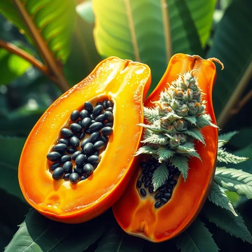 Strain art for Papaya: an illustration, not a photo of the product