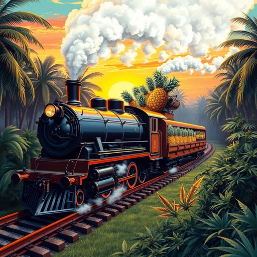 Strain art for Pineapple Express: an illustration, not a photo of the product