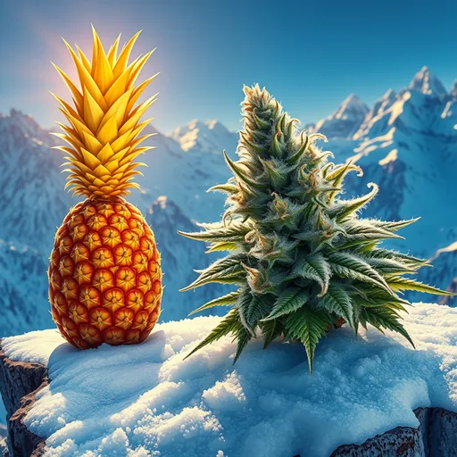 Strain art for Pineapple Kush: an illustration, not a photo of the product