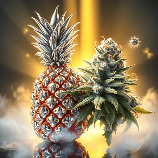 Strain art for Pineapple Super Silver Haze: an illustration, not a photo of the product