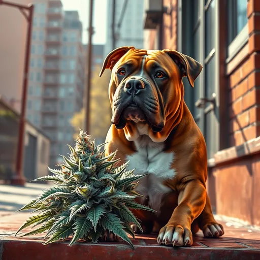 Strain art for Pitbull: an illustration, not a photo of the product