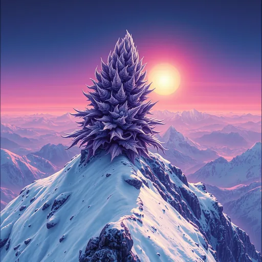 Strain art for Purple Hindu Kush: an illustration, not a photo of the product