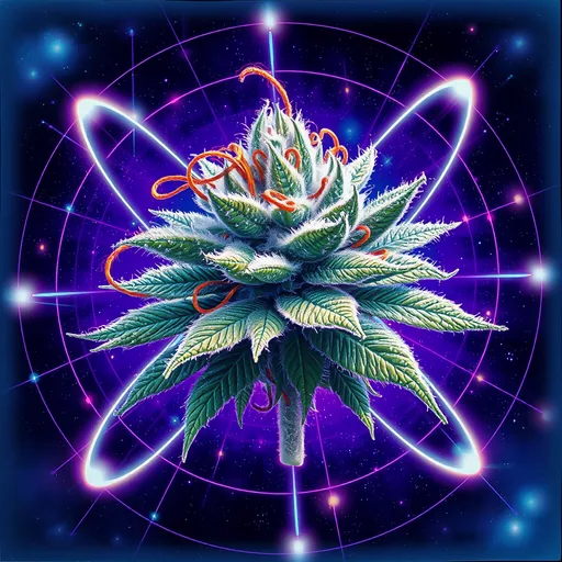 Strain art for Quantum Kush: an illustration, not a photo of the product