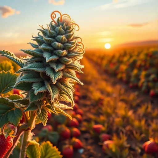 Strain art for Strawberry Fields: an illustration, not a photo of the product