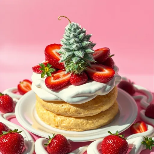 Strain art for Strawberry Shortcake: an illustration, not a photo of the product