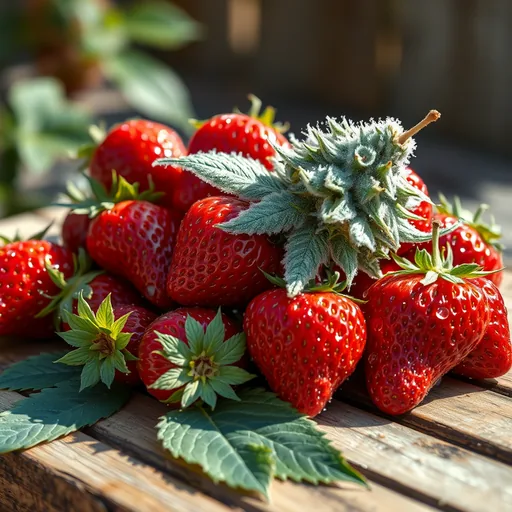 Strain art for Strawberry: an illustration, not a photo of the product