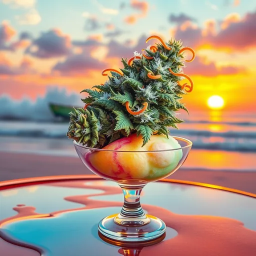 Strain art for Sunset Sherbert: an illustration, not a photo of the product