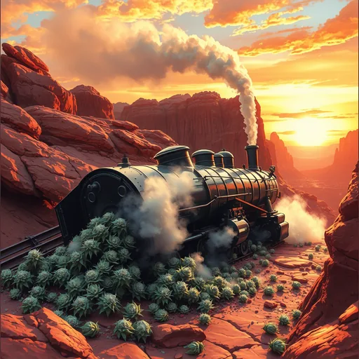 Strain art for Trainwreck: an illustration, not a photo of the product