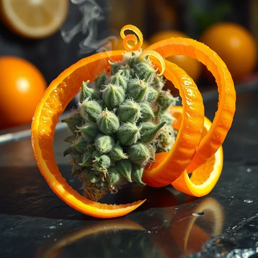 Strain art for Twisted Citrus: an illustration, not a photo of the product
