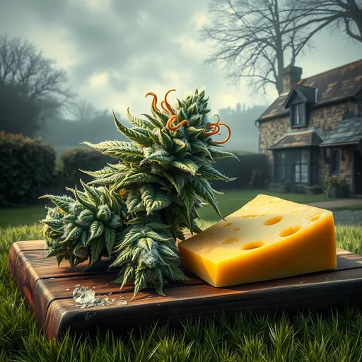 Strain art for UK Cheese: an illustration, not a photo of the product