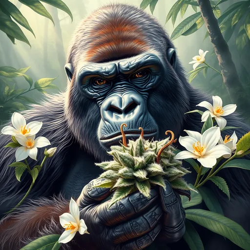 Strain art for Vanilla Gorilla: an illustration, not a photo of the product