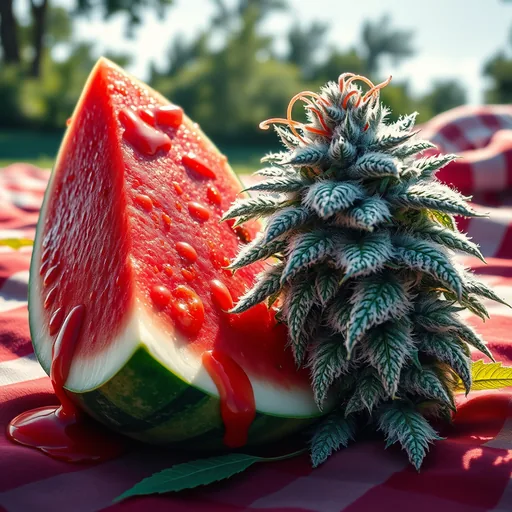 Strain art for Watermelon: an illustration, not a photo of the product