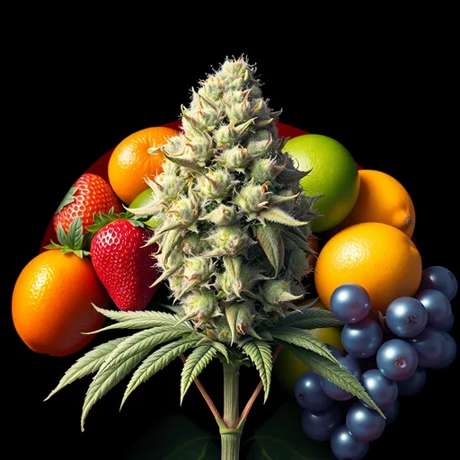 Strain art for Zkittlez: an illustration, not a photo of the product